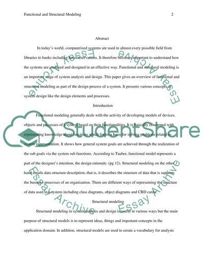 Functional and Structural Modeling