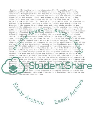 Evaluation of Design and Administration of a Questionnaire