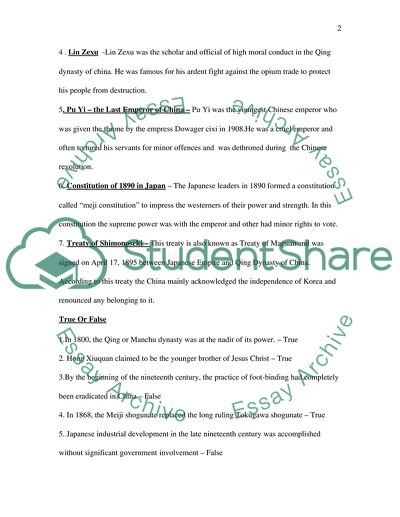 The Qing or Manchu Dynasty