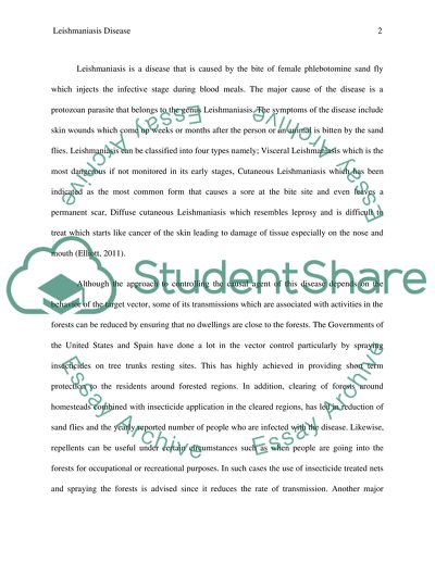 Microbiology-Leishmaniasis Disease Control Plan