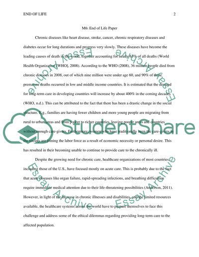 The End of a Persons Life