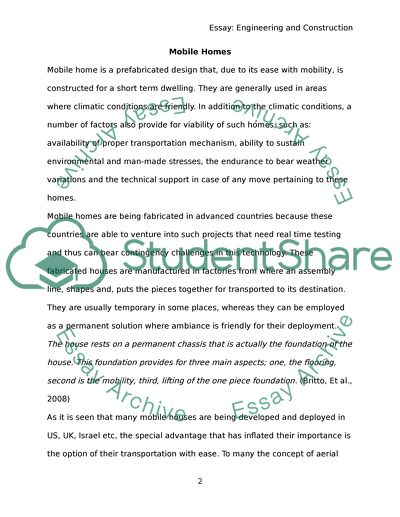 Developing Sustainable Structures: Mobile Home