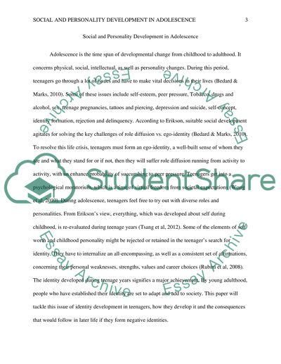 Social and Personality Development in Adolescence