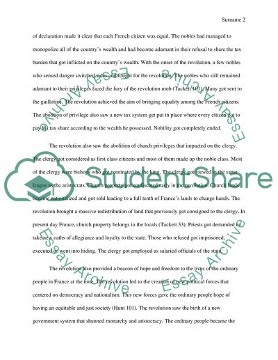 The Outcome of the French Revolution