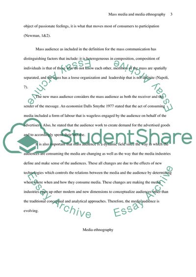 Mass Media and Media Ethnography