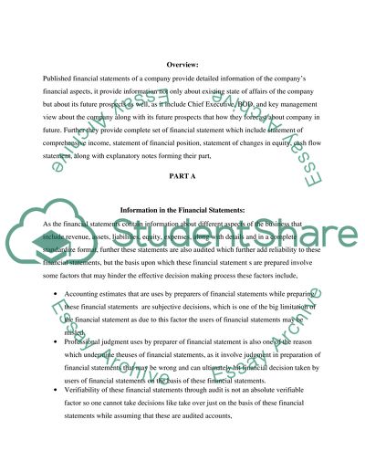 Information in the Financial Statements