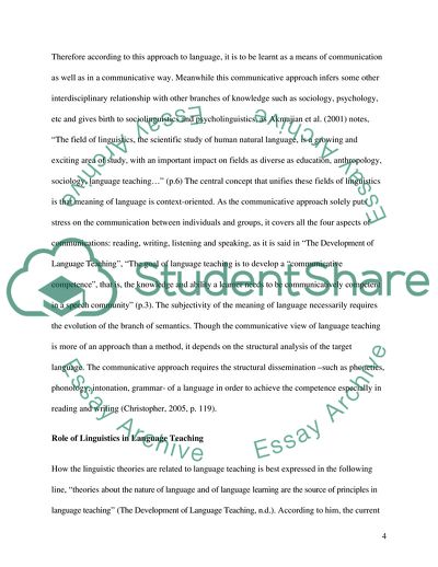 The Role of Linguistic Theory in Foreign Language Teaching Development