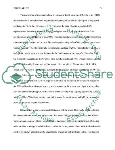 The Prevalence of Elderly Abuse