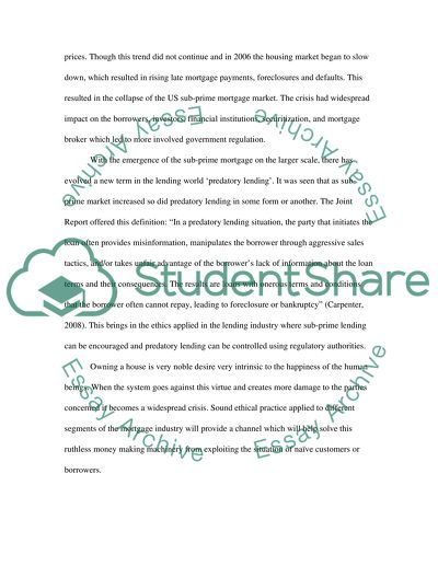 The sub-prime mortgage crisis