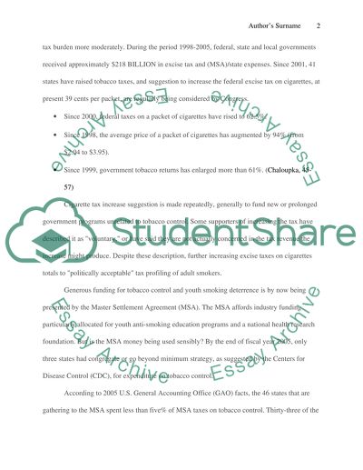 thesis statement about cigarette tax