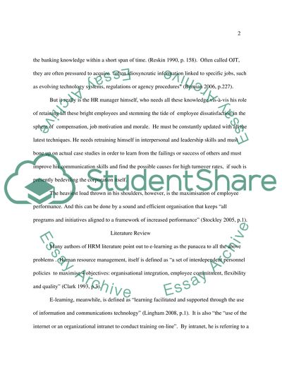 E-learning as a Tool for Human Resource Management