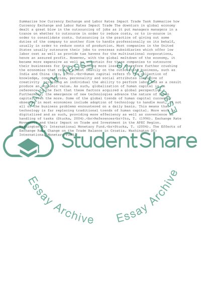 Summarize how currency exchange and labor rates impact trade