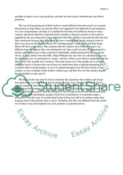 The War in Iraq and The Hurt Locker