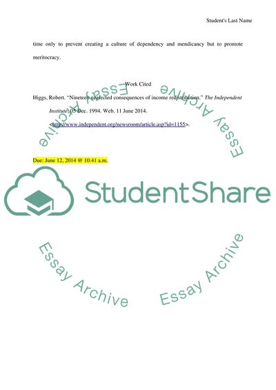 Nineteen Neglected Consequences of Income Redistribution by Robert Higgs