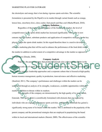 Marketing Scheme for Gatorade Sports Drink