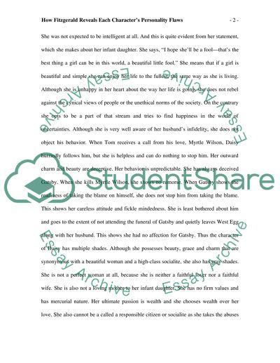 How Fitzgerald Reveals Each Characters Personality Flaws