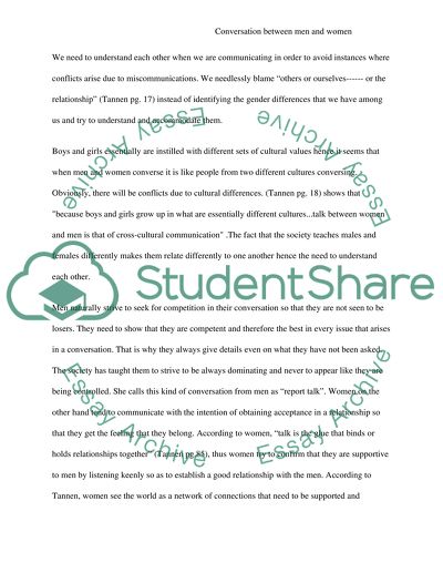 Conversation between men and women