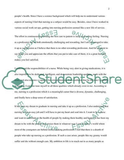 nursing personal statement essay