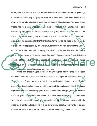 Illusion to Reality in Joyces Araby