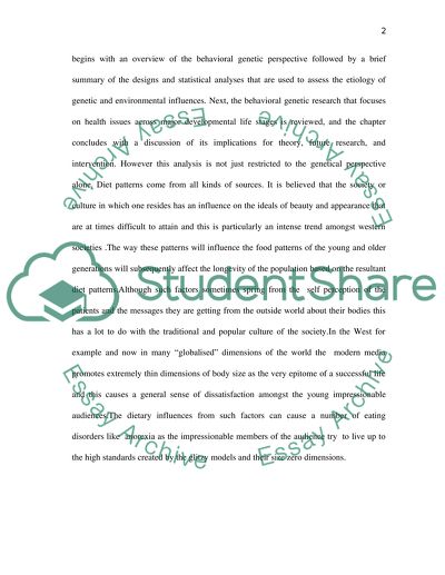 Relationship between Our Diets, Our Cultures, and Our Life Spans