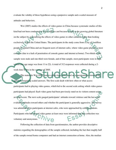 Behaviors in Adolescents after Playing Violent Video Games