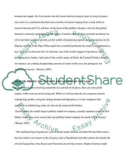 Oil Controlling the World