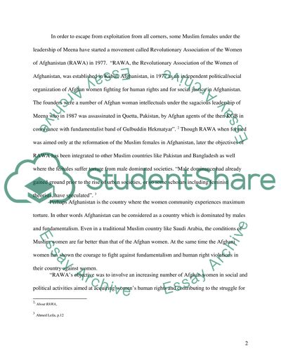 The Revolutionary Afghan Womens Association