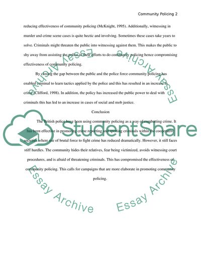 Effectiveness of Community Policing