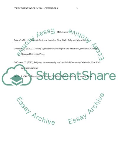 Treatment of criminal offenders