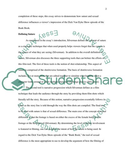 The Cinematic Element of Suture in the Dick Van Dyke Show episode