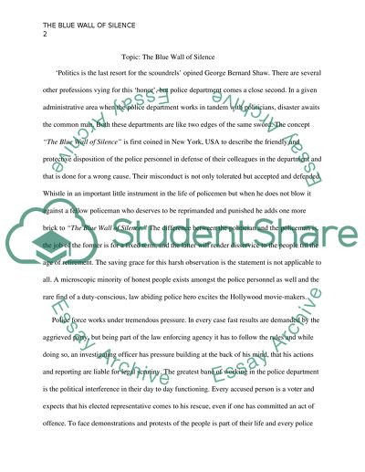 The Blue Wall of Silence