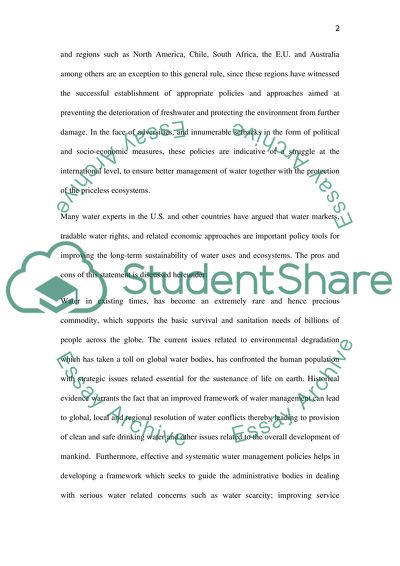 Water and Sustainability