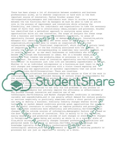 The Discipline of Innovation