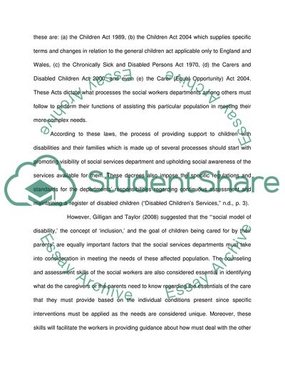 Social Services and Disabled Children