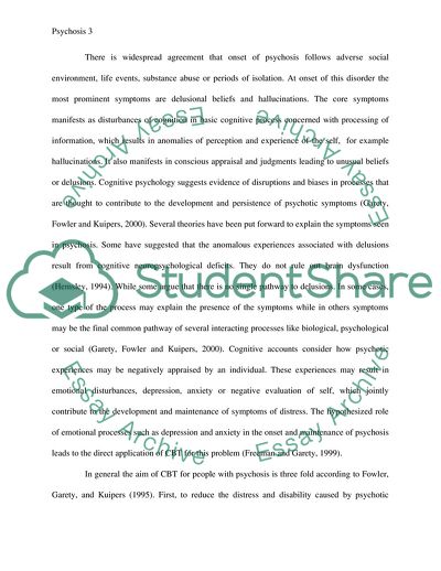 Cognitive Behavior Therapy and Psychosis