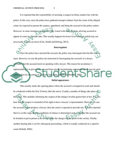 Criminal Justice Process for a Felony