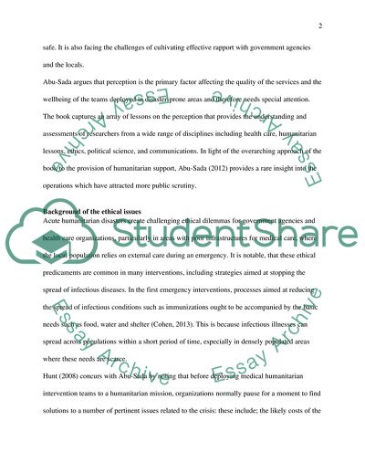 Humanitarian Assistance in Emergencies