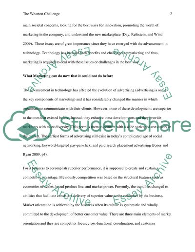 Marketing - the Wharton Challenge