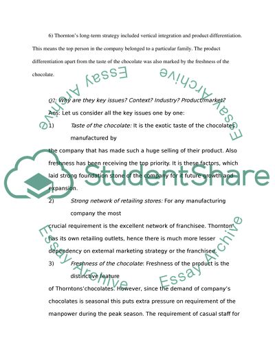 Corporate Strategy of Thorntons Plc