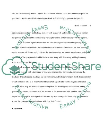 Back To School Night