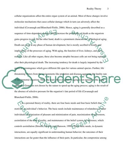 Bereavement & Aging According to Reality Theory