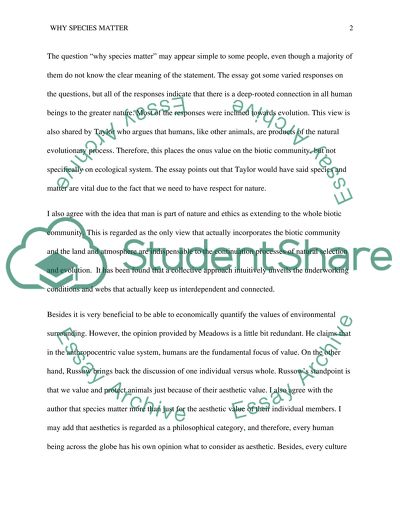 Ecological Ethics, Anissa