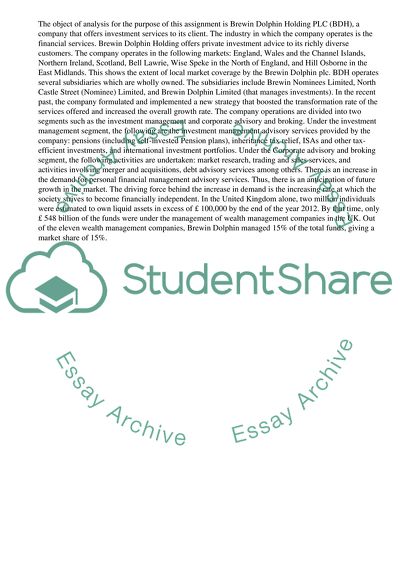 Risk Management in Brewin Dolphin Holdings Plc