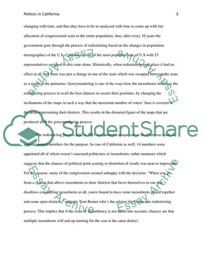 Politics in California: Redistricting Process 2011 and Open Primary Election