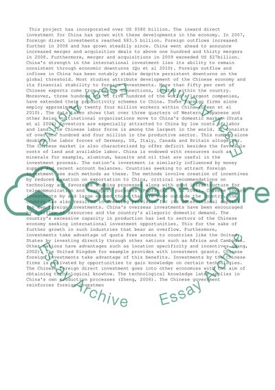 What makes china an attractive location for inward direct investment by multinational enterprises