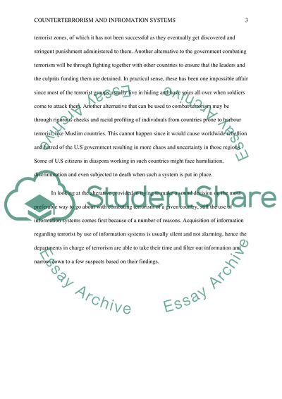 Counterterrorism and Information Systems Your protection versus your rights