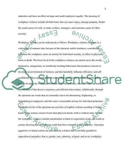 How Can the Security Manager Deal with Violence in the Workplace