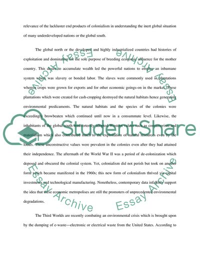 Environmental Colonialism