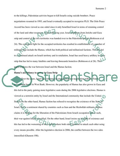 War Conflict between Israel and Hamas