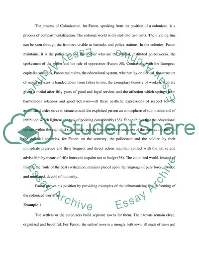 Three Specific Examples Fanon Used to Support Cultural Benefits